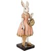 Clayre & Eef 6PR5138 Królik dekoracyjny biało-różowy 14x11x34 cm polyresin