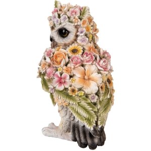 Clayre & Eef 6PR5112 Sowa dekoracyjna brązowo-różowa 21x18x31 cm styl wiejski