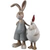 Clayre & Eef 6PR5280 Dekoracyjny królik z kurczakiem brązowo-biały 7x3x10 cm
