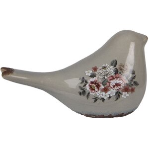 Clayre & Eef 6CE1969M Dekoracja Bird Grey Pink 21x9x11 cm