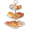 Clayre & Eef 6CE2048 Etażer ceramiczny biały Ø 26x31 cm Styl romantyczny