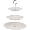 Clayre & Eef 6CE2049 Etażer ceramiczny biały Ø 26x31 cm Styl wiejski