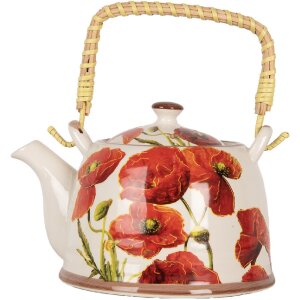 Clayre & Eef 6CETE0171 Czajniczek Poppies Ceramiczny...
