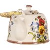 Clayre & Eef 6CETE0172 Czajniczek ceramiczny biało-niebieski 800 ml Retro Vintage