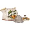 Clayre & Eef 6CETE0174 Czajniczek ceramiczny biały żółty 800 ml Retro