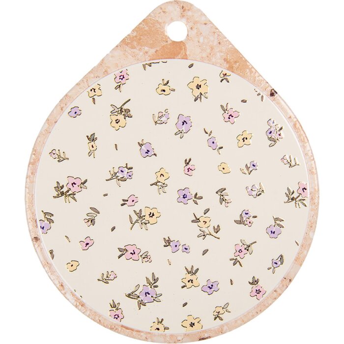 Clayre & Eef 6CE2060 Mata ceramiczna beżowo-pomarańczowa 20x23 cm