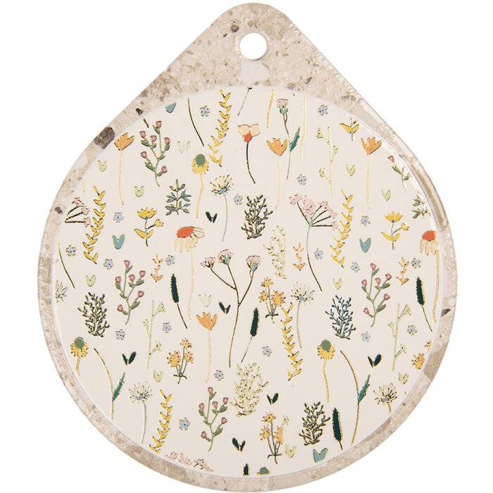Clayre & Eef 6CE2063 Mata ceramiczna beżowo-żółta 20x23 cm styl wiejski