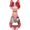 Clayre & Eef 6CE2066 Otwieracz do butelek Cat Red 5x14x1 cm Ceramiczny Country Style