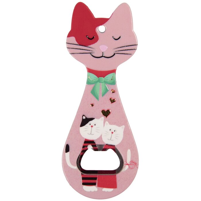 Clayre & Eef 6CE2067 Otwieracz do butelek różowy ceramiczny 5x14x1 cm styl wiejski