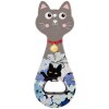 Clayre & Eef 6CE2068 Otwieracz do butelek Cat Ceramic 5x14 cm Szaroniebieski