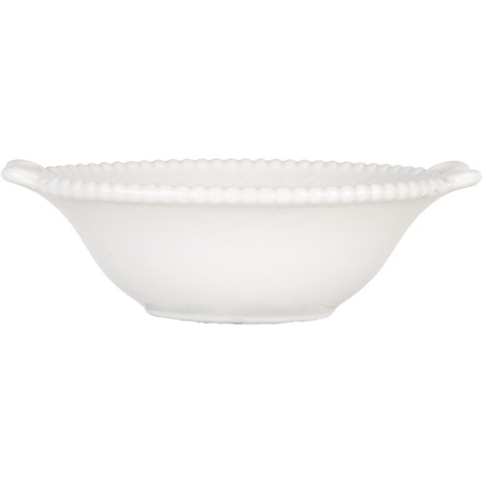 Clayre & Eef 6CEBO0200M Miska 12x8x4 cm 75 ml ceramiczna biała styl country