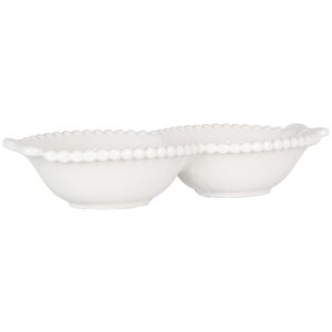 Clayre & Eef 6CEBO0202M Miska biała 18x7x3 cm 75 ml Ceramika w stylu wiejskim