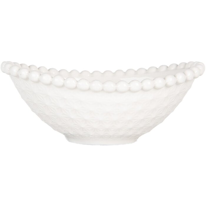 Clayre & Eef 6CEBO0204 Miska biała 12x8x4 cm 75 ml