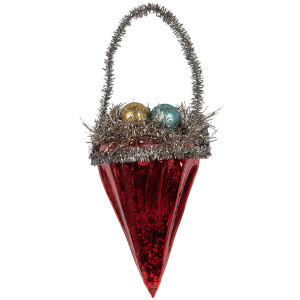 Clayre & Eef Świąteczny wisiorek szklany czerwony...