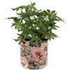 Clayre & Eef 65894 Doniczka Żelazo Szaro-różowa Ø 16x15 cm Romantyczny Design