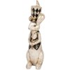 Clayre & Eef dekoracyjna figurka królika vintage białe czarne złoto 12x14x38 cm