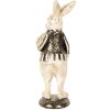 Clayre & Eef Królik dekoracyjny polyresin beżowo-czarny 8x9x25 cm