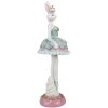 Clayre & Eef Figurka dekoracyjna Królik Ballerina Biały Zielony Różowy 9x8x23 cm