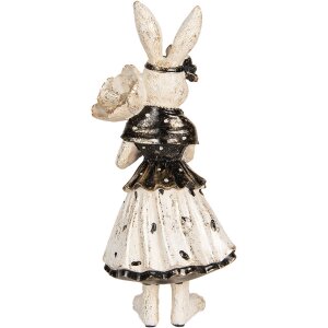 Clayre & Eef Królik dekoracyjny beżowo-czarny 13x11x30 cm Figurka wielkanocna z polyresinu