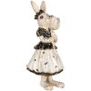 Clayre & Eef Królik dekoracyjny beżowo-czarny 13x11x30 cm Figurka wielkanocna z polyresinu