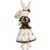 Clayre & Eef Królik dekoracyjny beżowo-czarny 13x11x30 cm Figurka wielkanocna z polyresinu