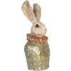 Clayre & Eef Dekoracyjne Popiersie Królik Beżowy Zielony Złoty 19x14x40 cm Polyresin