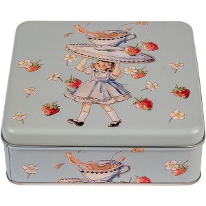 Clayre & Eef 6BL0139 Puszka Niebieska 17x17x6 cm Retro Vintage