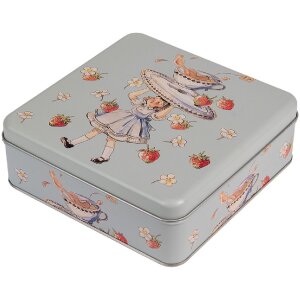Clayre & Eef 6BL0139 Puszka Niebieska 17x17x6 cm Retro Vintage