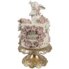Clayre & Eef Dekoracja tortu Ø 18x32 cm Białe różowe złoto Dekoracja wielkanocna