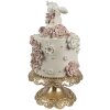 Clayre & Eef Dekoracja tortu Ø 18x32 cm Białe różowe złoto Dekoracja wielkanocna