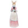 Clayre & Eef Królik dekoracyjny beżowo-różowy 22x20x58 cm Figurka wielkanocna z polyresinu