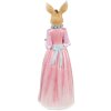 Clayre & Eef Królik dekoracyjny beżowo-różowy 22x20x58 cm Figurka wielkanocna z polyresinu