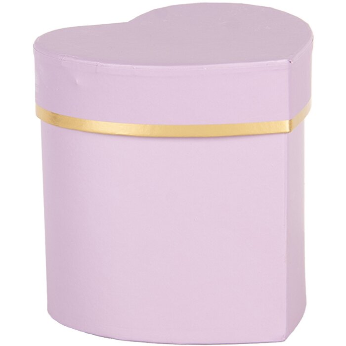 Clayre & Eef 66024PA Pudełko upominkowe serce fioletowo-złote 10x10x10 cm
