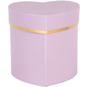 Clayre & Eef 66024PA Pudełko upominkowe serce fioletowo-złote 10x10x10 cm