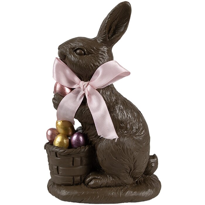 Clayre & Eef Królik dekoracyjny w stylu wiejskim z żywicy poliestrowej brązowy 13x9x22 cm