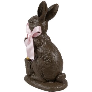 Clayre & Eef Królik dekoracyjny w stylu wiejskim z żywicy poliestrowej brązowy 13x9x22 cm