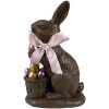 Clayre & Eef Królik dekoracyjny w stylu wiejskim z żywicy poliestrowej brązowy 13x9x22 cm