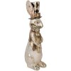 Clayre & Eef Królik dekoracyjny białe złoto 14x11x38 cm Polyresin Elegancki