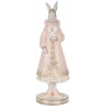 Clayre & Eef Królik dekoracyjny biało-różowy 31 cm Romantyczna figurka z polyresinu