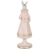 Clayre & Eef Królik dekoracyjny biało-różowy 31 cm Romantyczna figurka z polyresinu