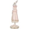 Clayre & Eef Królik dekoracyjny biało-różowy 31 cm Romantyczna figurka z polyresinu