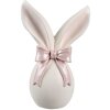 Clayre & Eef Królik dekoracyjny biało-różowy 12x8x18 cm polyresin Wielkanocna wiosna