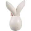 Clayre & Eef Królik dekoracyjny biało-różowy 12x8x18 cm polyresin Wielkanocna wiosna