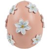 Clayre & Eef jajko dekoracyjne Ø 11x13 cm różowe z białymi kwiatami w stylu country