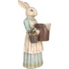 Clayre & Eef Królik dekoracyjny polyresin beżowo-niebieski 23x17x46 cm styl vintage