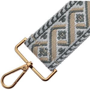 Juleeze JZBS0005 Pasek do torby 5x140 cm biało-beżowy ze złotymi karabińczykami
