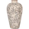 Clayre & Eef 6CE1934S Wazon ceramiczny beżowo-szary 17x30 cm Styl wiejski