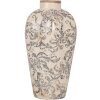Clayre & Eef 6CE1934S Wazon ceramiczny beżowo-szary 17x30 cm Styl wiejski