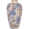 Clayre & Eef 6CE1935S Wazon w stylu wiejskim beżowo-niebieski Ø17x30 cm ceramiczny