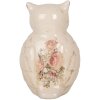 Clayre & Eef dekoracyjna sowa 11x10x17 cm ceramika w stylu wiejskim beżowo-różowa